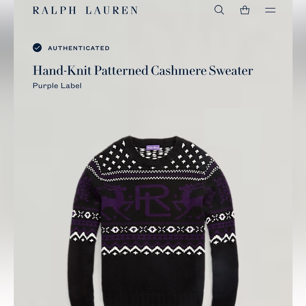 RALPH LAUREN Hand-Knit Cashmere Fair Isle Sweater - Picture 12 of 12